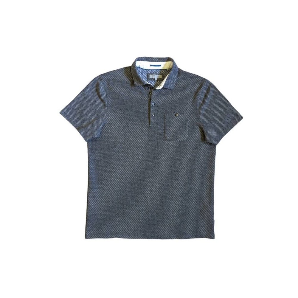 Ted Baker London Dark Gray Microdot Polka Dot Polo Shirt Mens Large 4 Business